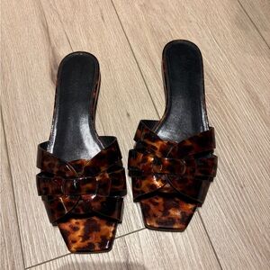 Saint laurent Tortoise Shell Slide Sandals